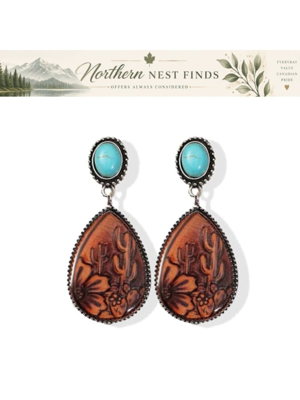 Western Dangle Earrings for Women Turquoise Style Jewelry